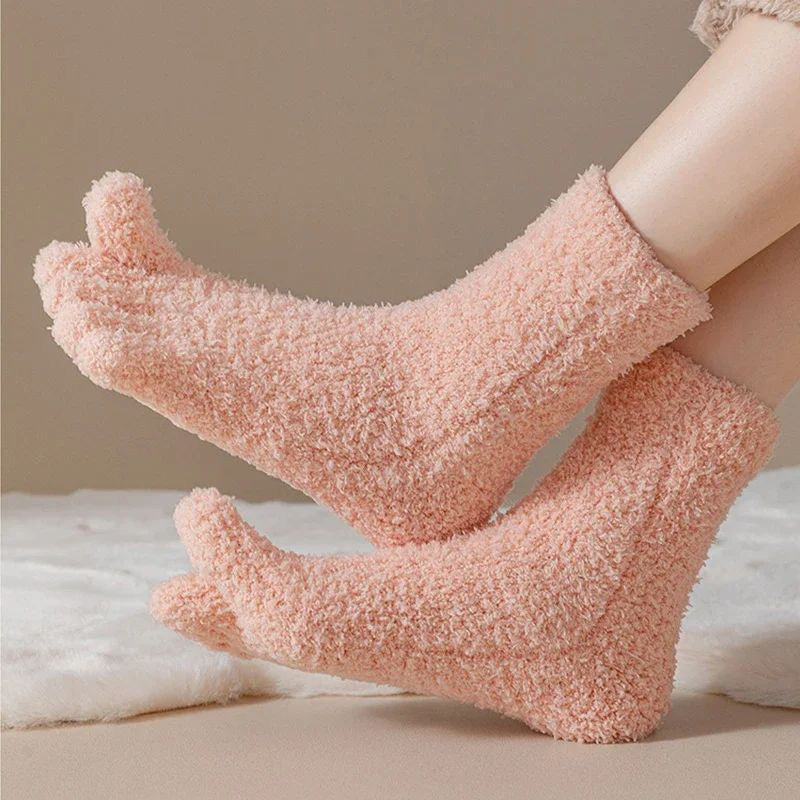 CozyToes™ Fuzzy Five-Toe Socks