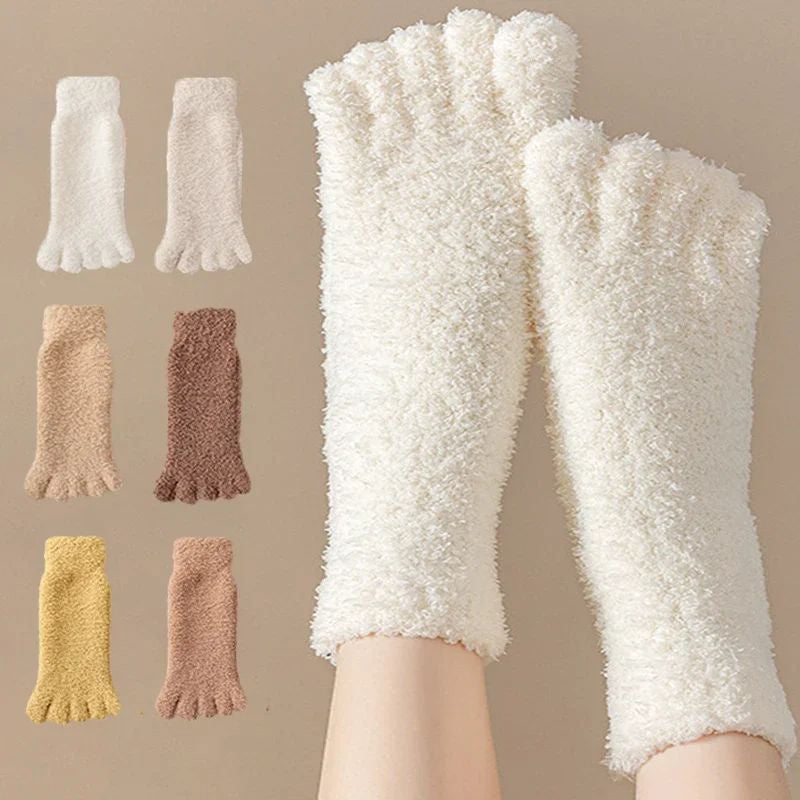 CozyToes™ Fuzzy Five-Toe Socks