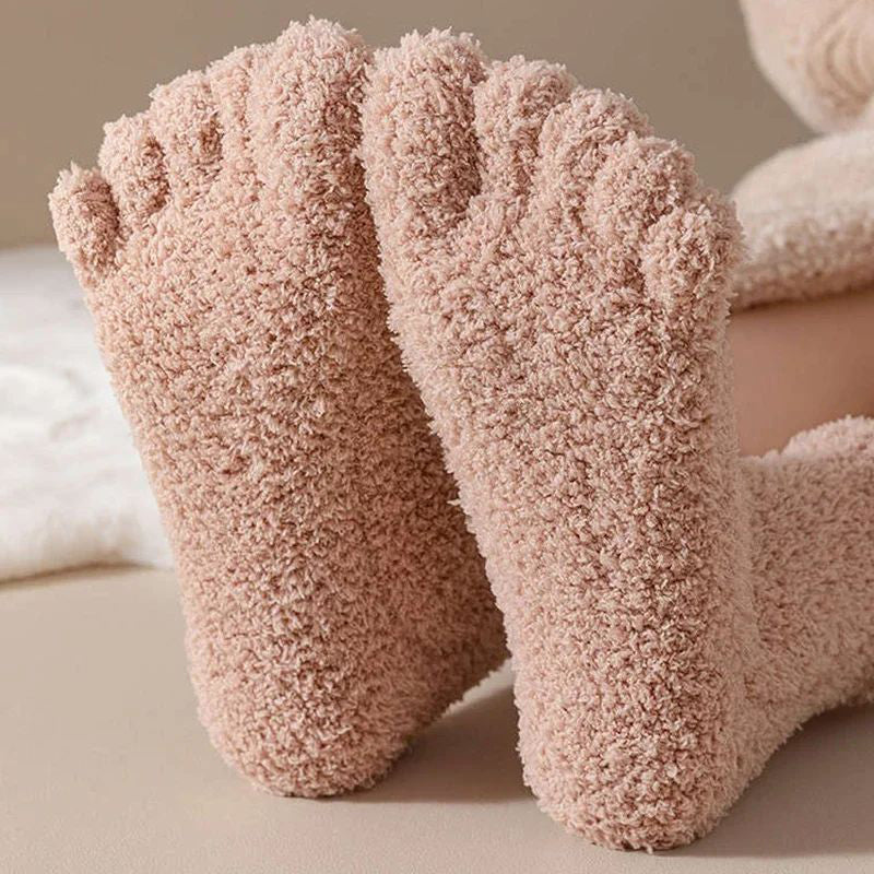 CozyToes™ Fuzzy Five-Toe Socks