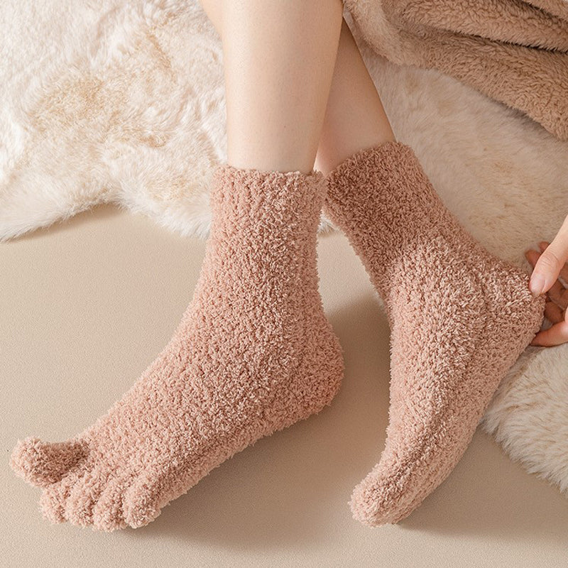 CozyToes™ Fuzzy Five-Toe Socks